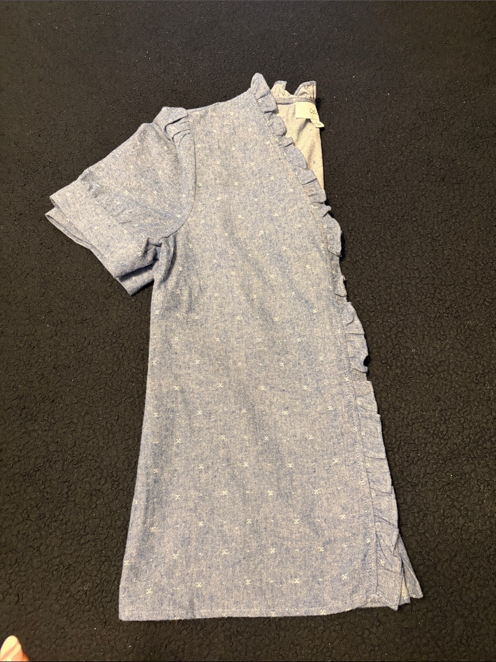 CeCe Light Blue Chambray Ruffle Button-Front Blouse - Picture 4 of 4